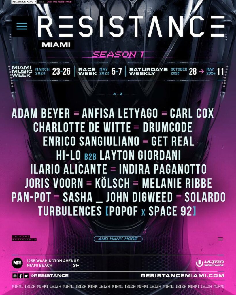 Ultra’s underground concept RESISTANCE to debut inaugural U.S. club residency at M2, Miami’s newest nightlife haven