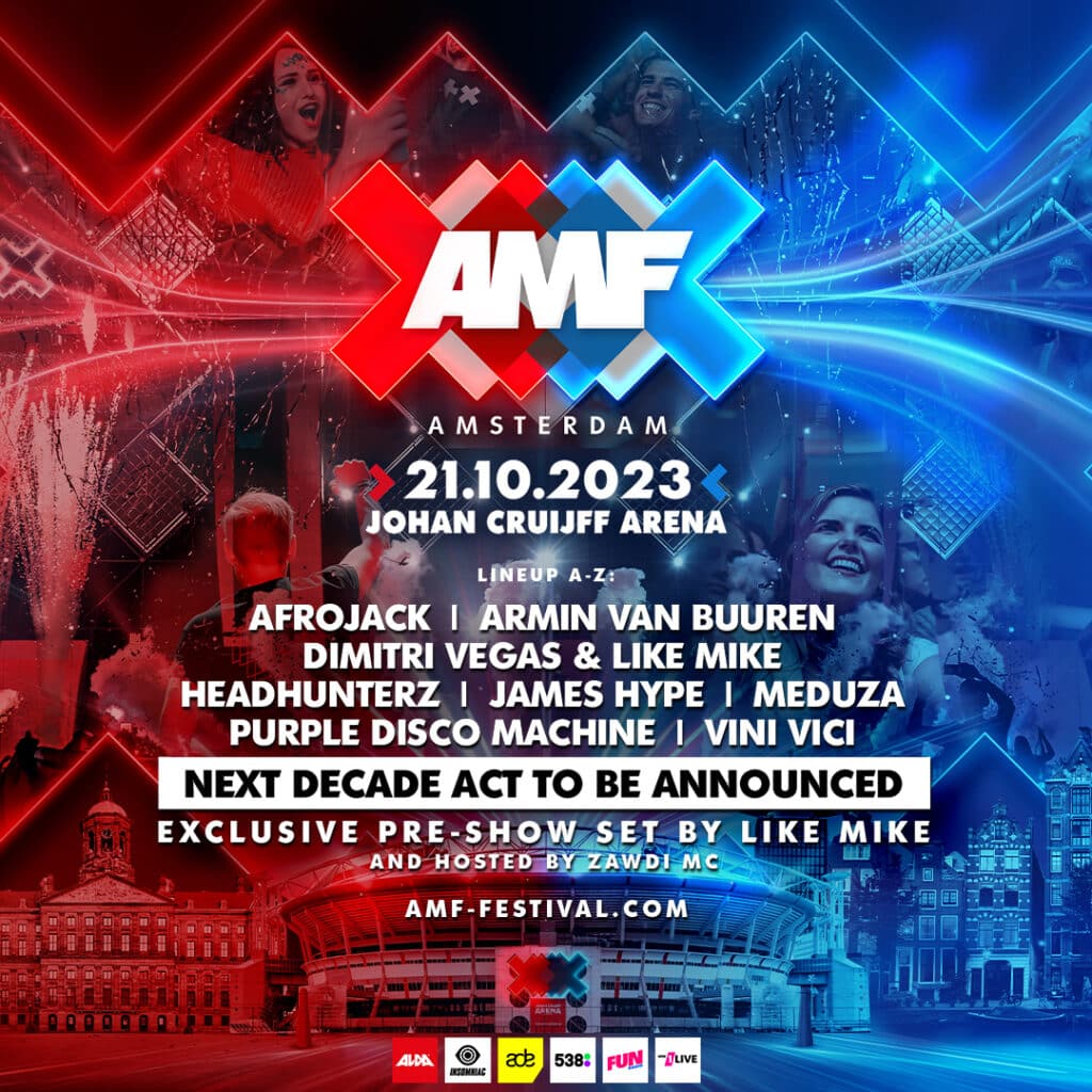 AMF ENTERS NEW DECADE WITH MONUMENTAL LINE-UP INCLUDING AFROJACK, ARMIN VAN BUUREN, DIMITRI VEGAS & LIKE MIKE, JAMES HYPE AND MEDUZA